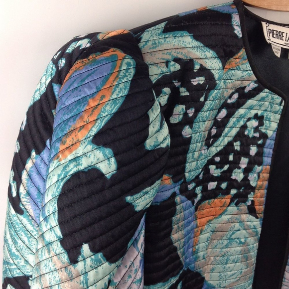 Vintage Pierre Labiche Silk Puff Sleeve Open Front Jacket S - Picture 12 of 13